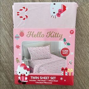 Hello Kitty Pink Twin Sheet Set